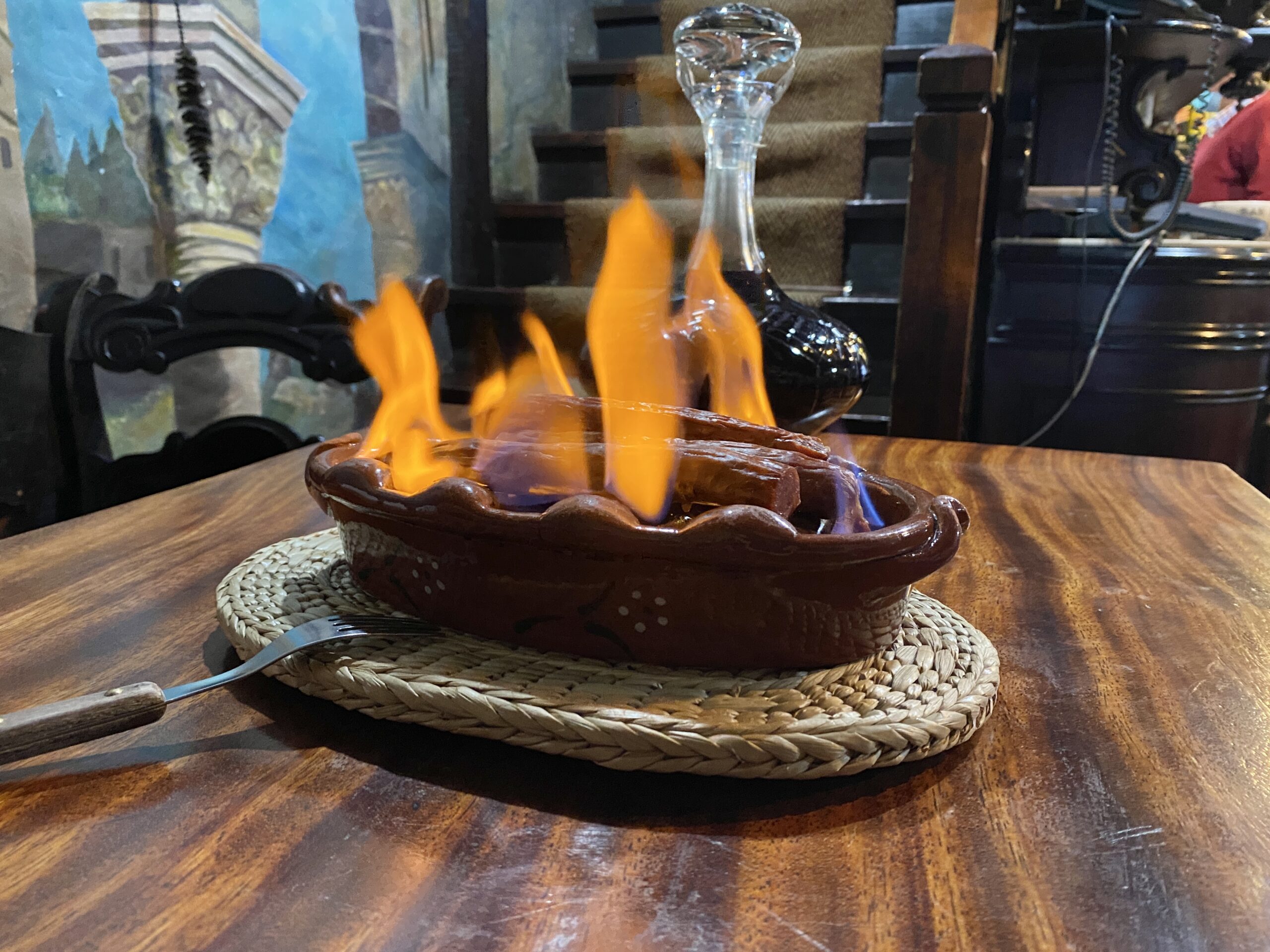 Flambierte Würstchen (eigentlich grilliert über Sprit)