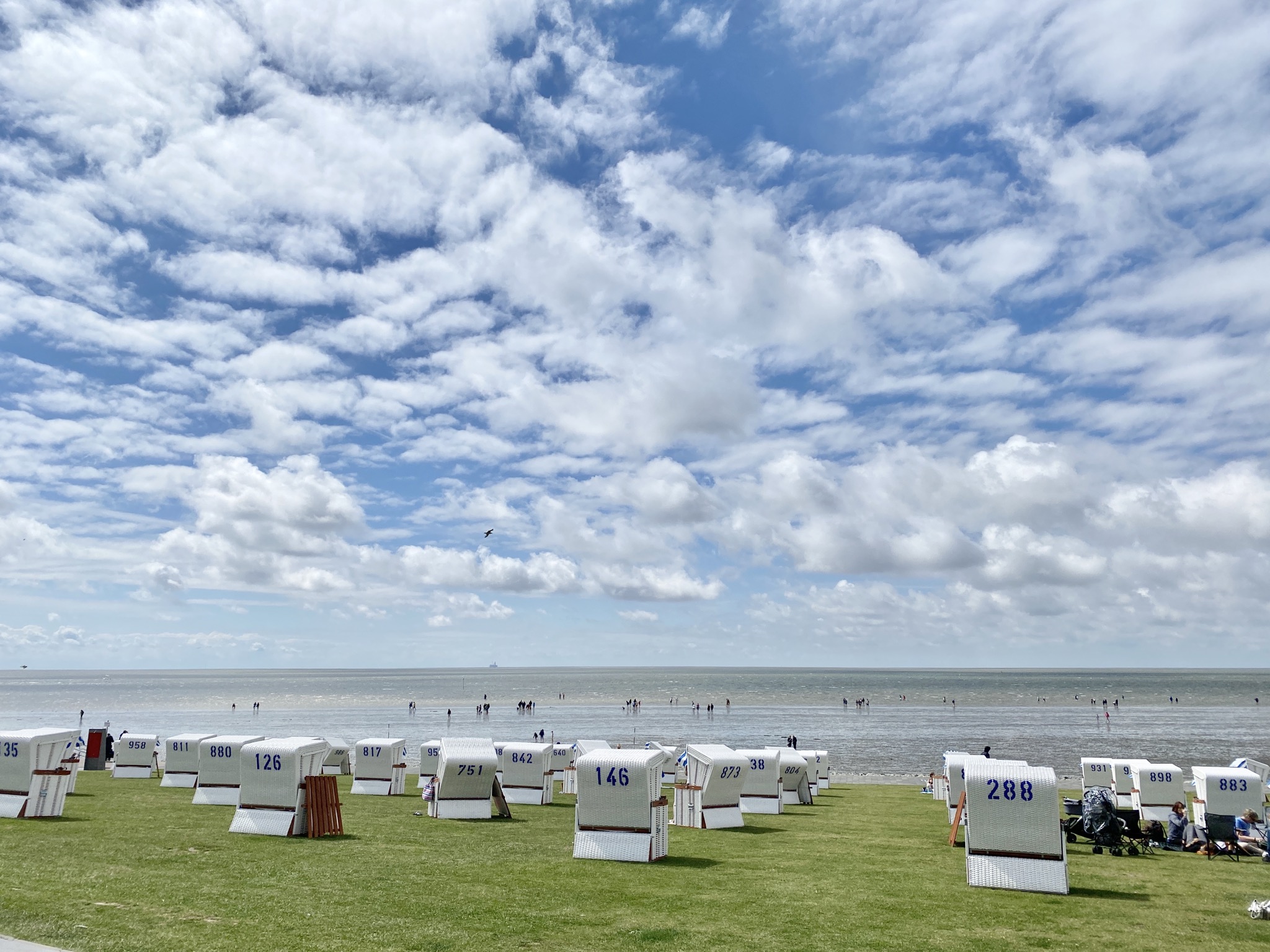 Strand am Mittag: windig