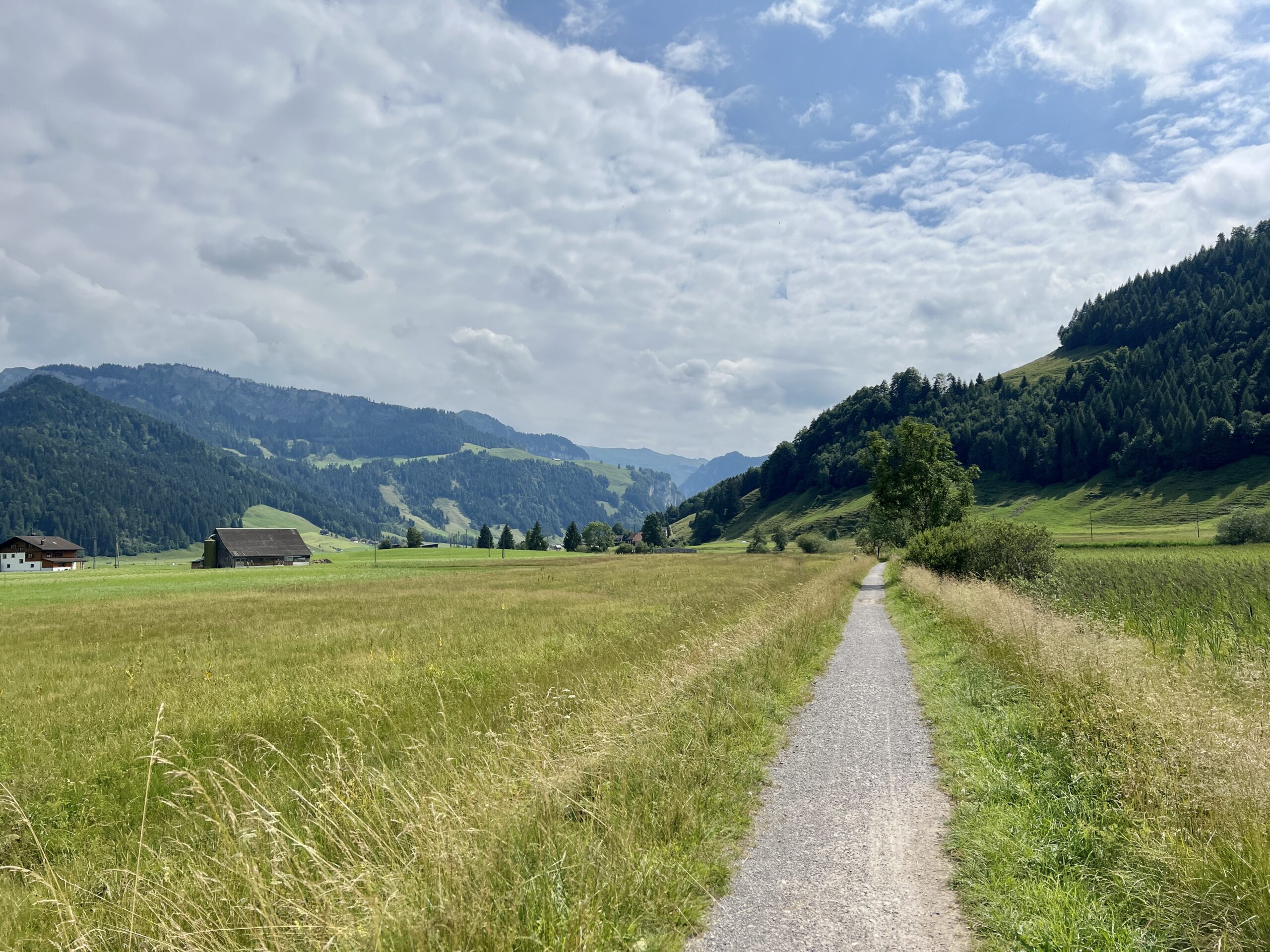 Richtung Rüti der Minster entlang