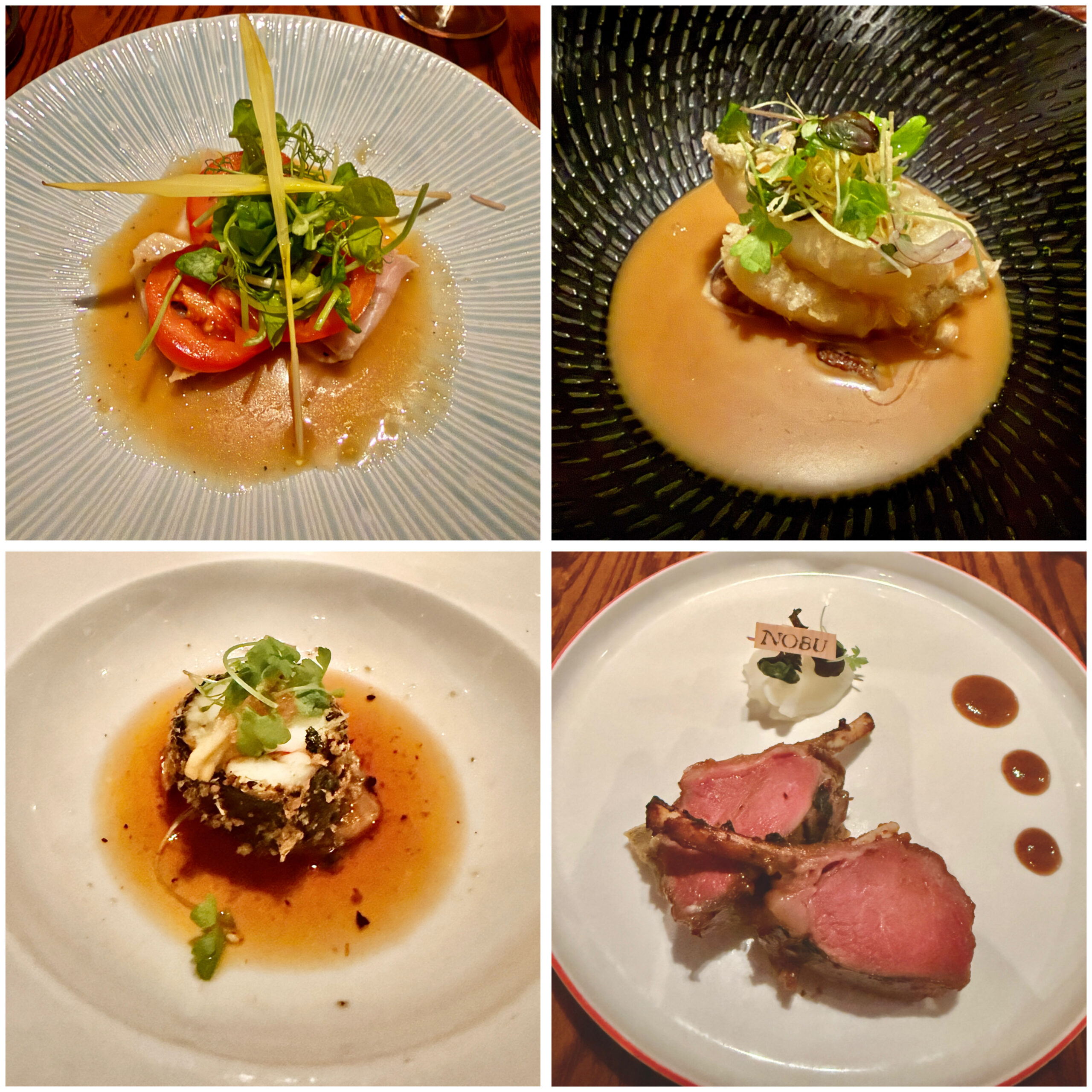 ... sechs "savoury" dishes ...