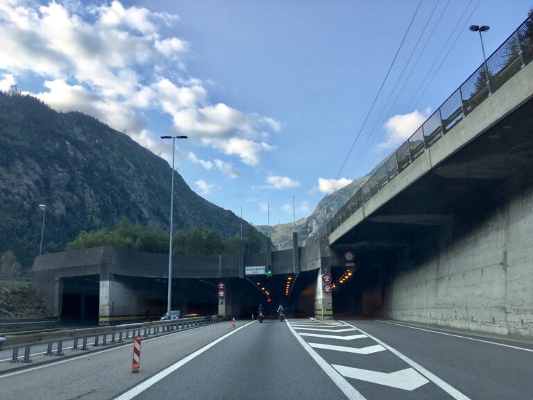 Entering Gotthard in Switzerland